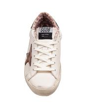 GOLDEN GOOSE SUPER-STAR LEATHER SNEAKERS WITH LAMINATED STAR