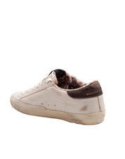 GOLDEN GOOSE SUPER-STAR LEATHER SNEAKERS WITH LAMINATED STAR