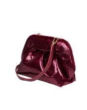 THEMOIRè BIOS CLUTCH PICCOLA IN LUREX COLORE BORDEAUX