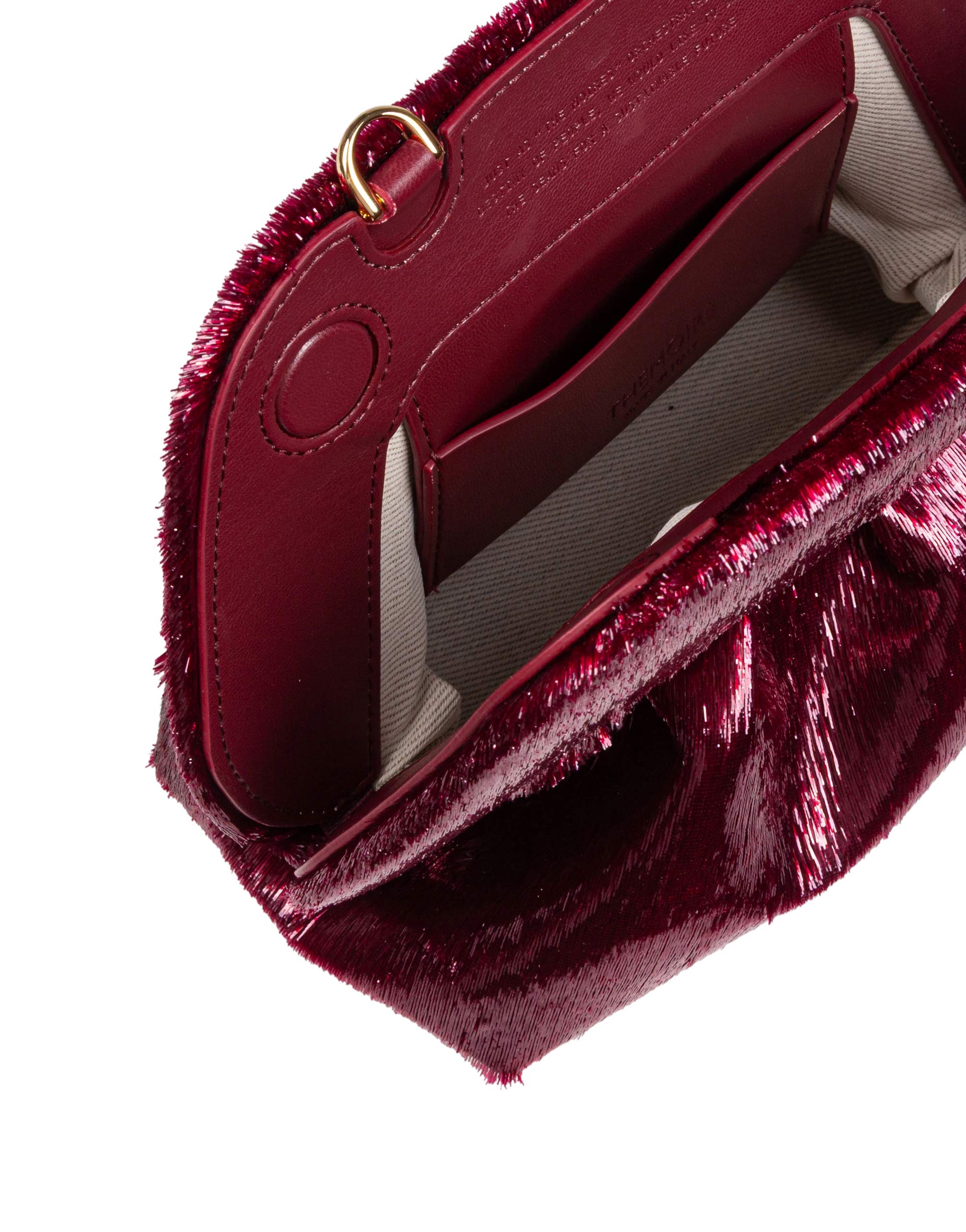 THEMOIRè BIOS CLUTCH PICCOLA IN LUREX COLORE BORDEAUX