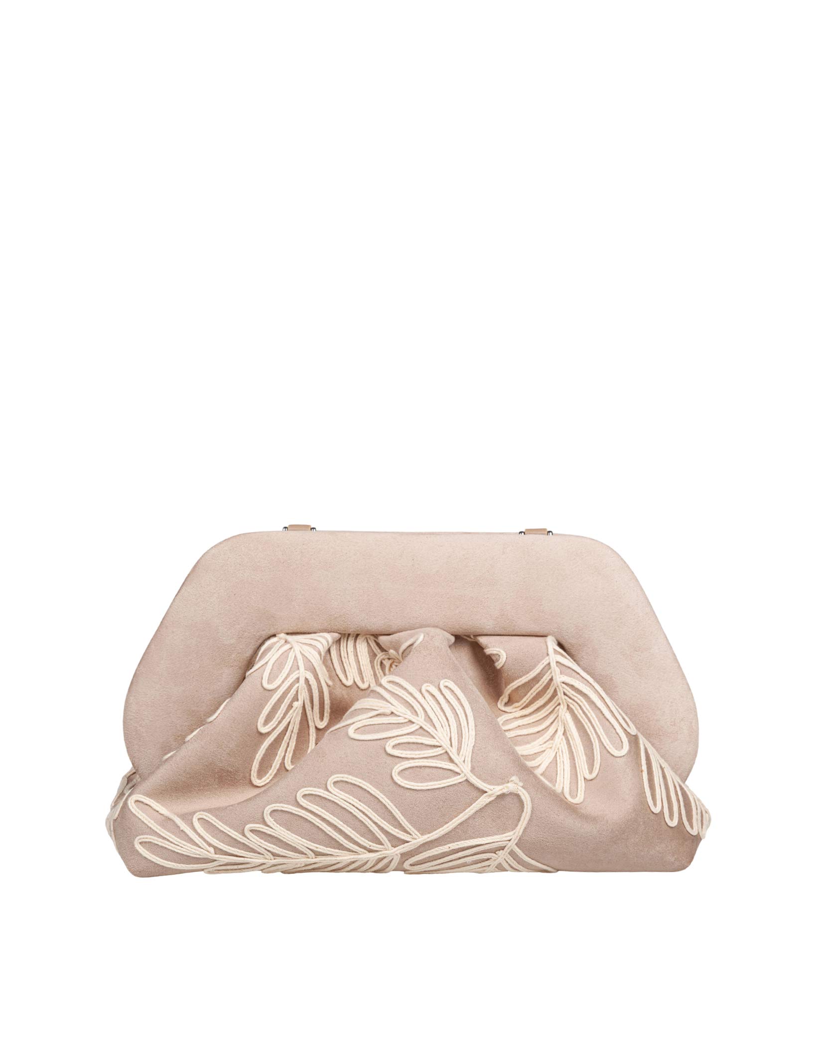 THEMOIRè BIOS MEDIUM CLUTCH IN CAMOSCIO CON RICAMO