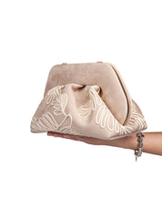 THEMOIRè BIOS MEDIUM CLUTCH IN CAMOSCIO CON RICAMO
