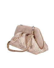 THEMOIRè BIOS MEDIUM CLUTCH IN CAMOSCIO CON RICAMO