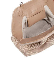 THEMOIRè BIOS MEDIUM CLUTCH IN CAMOSCIO CON RICAMO