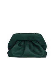 THEMOIRè BIOS CLUTCH IN SUEDE EFFETTO COCCODRILLO COLORE PINO