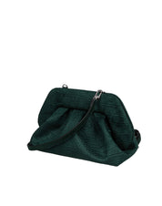 THEMOIRè BIOS CLUTCH IN SUEDE EFFETTO COCCODRILLO COLORE PINO