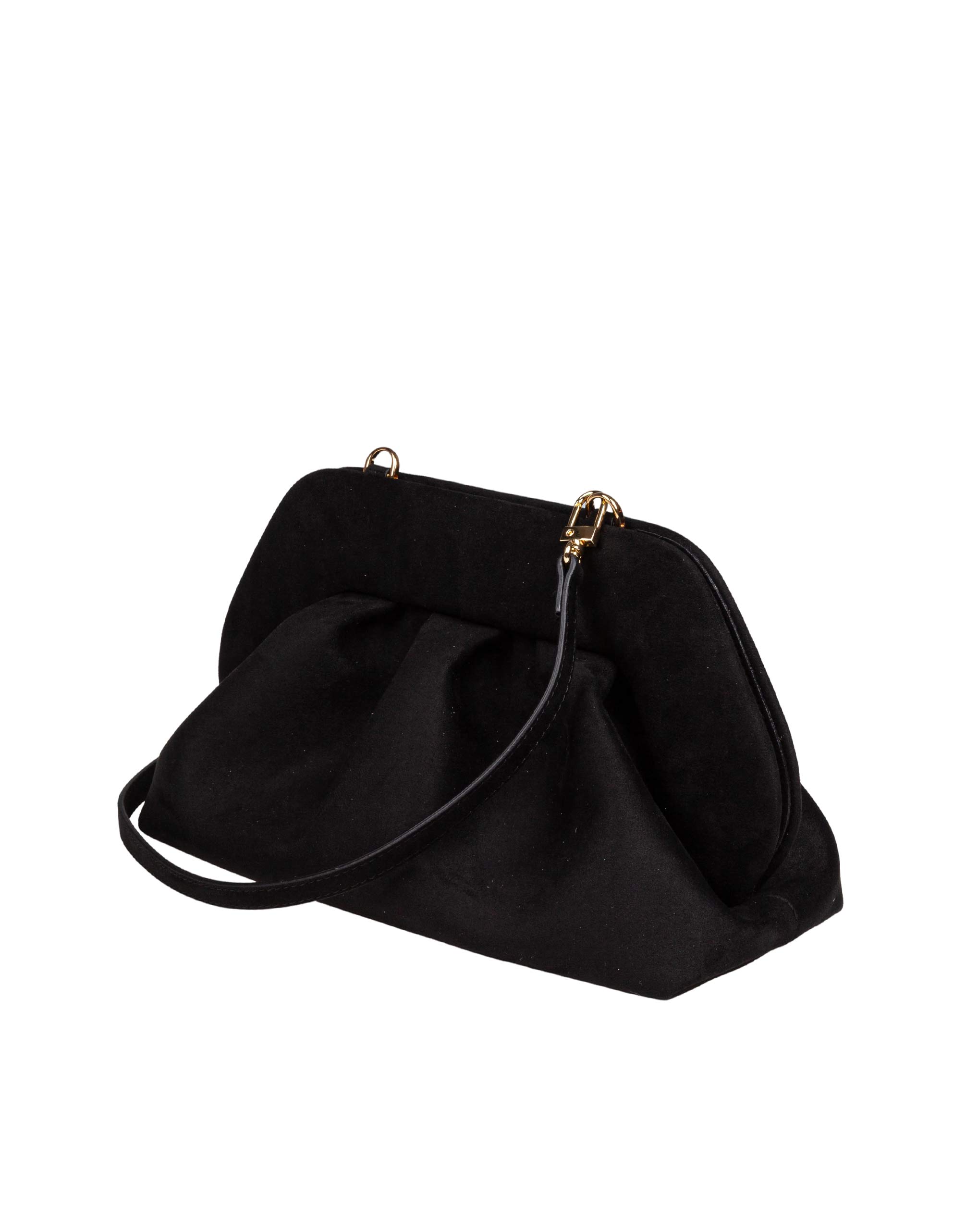 THEMOIRè BIOS MEDIUM CLUTCH IN SUEDE COLORE NERO