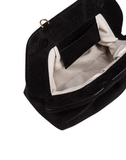 THEMOIRè BIOS MEDIUM CLUTCH IN SUEDE COLORE NERO