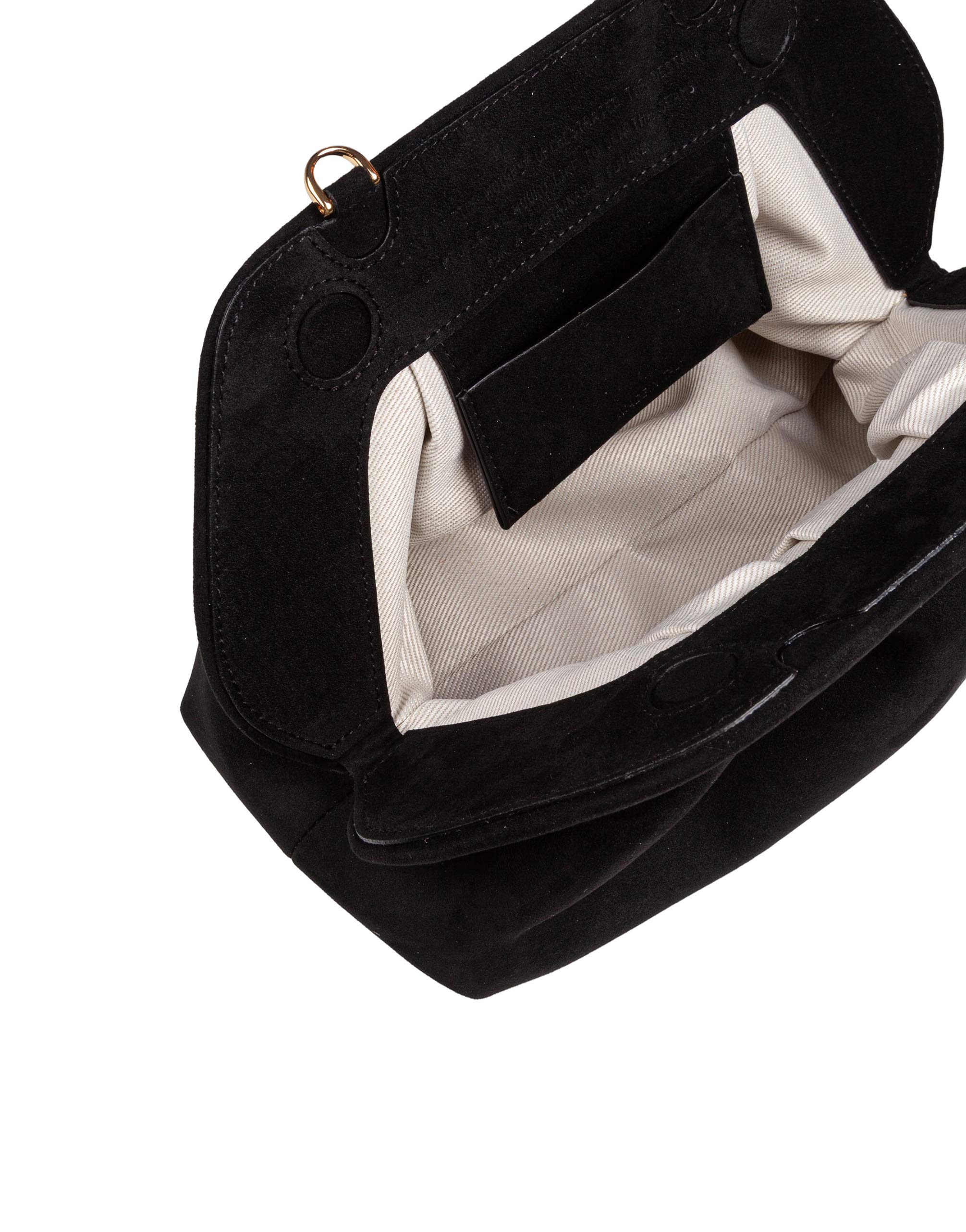 THEMOIRè BIOS MEDIUM CLUTCH IN SUEDE COLORE NERO