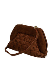THEMOIRè BIOS CLUTCH INTRECCIO IN SUEDE COLORE CIOCCOLATO