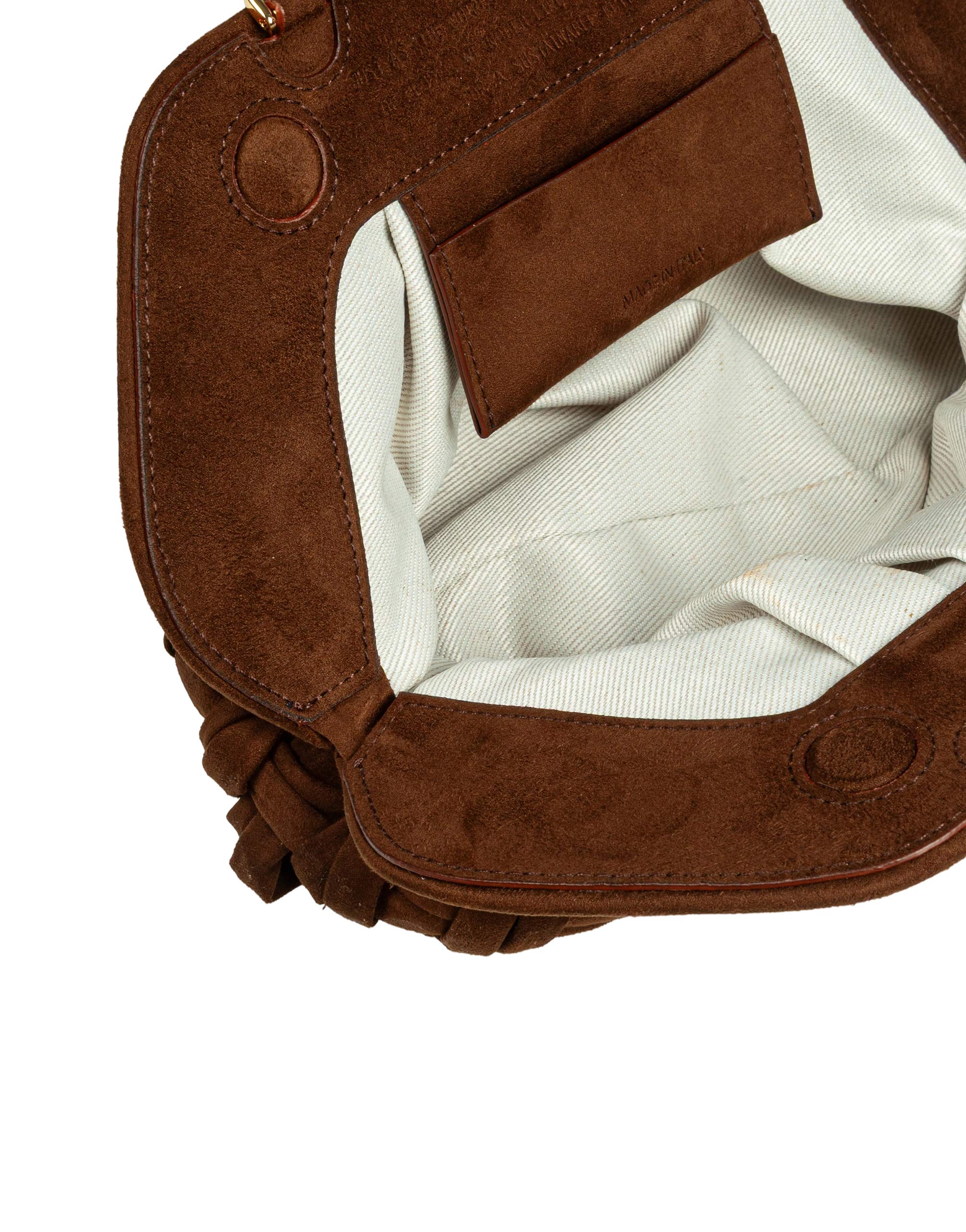 THEMOIRè BIOS CLUTCH INTRECCIO IN SUEDE COLORE CIOCCOLATO