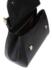 DOLCE & GABBANA SMALL SICILY BAG IN BLACK LEATHER