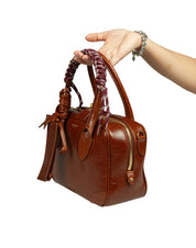 GOLDEN GOOSE BORSA A MANO VITA BAG IN PELLE COLORE CUOIO