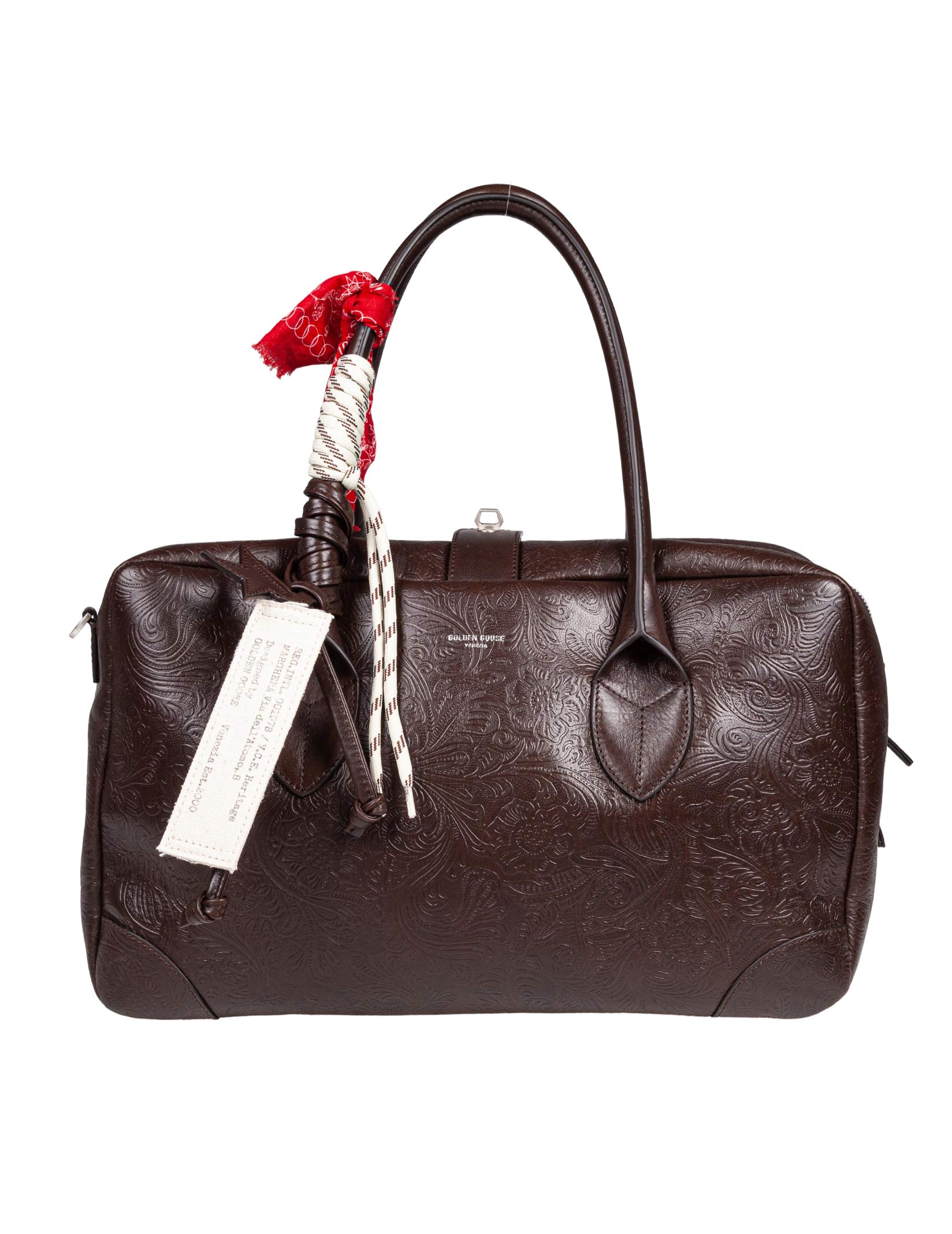 GOLDEN GOOSE BORSA A MANO VITA MEDIUM IN PELLE MOGANO