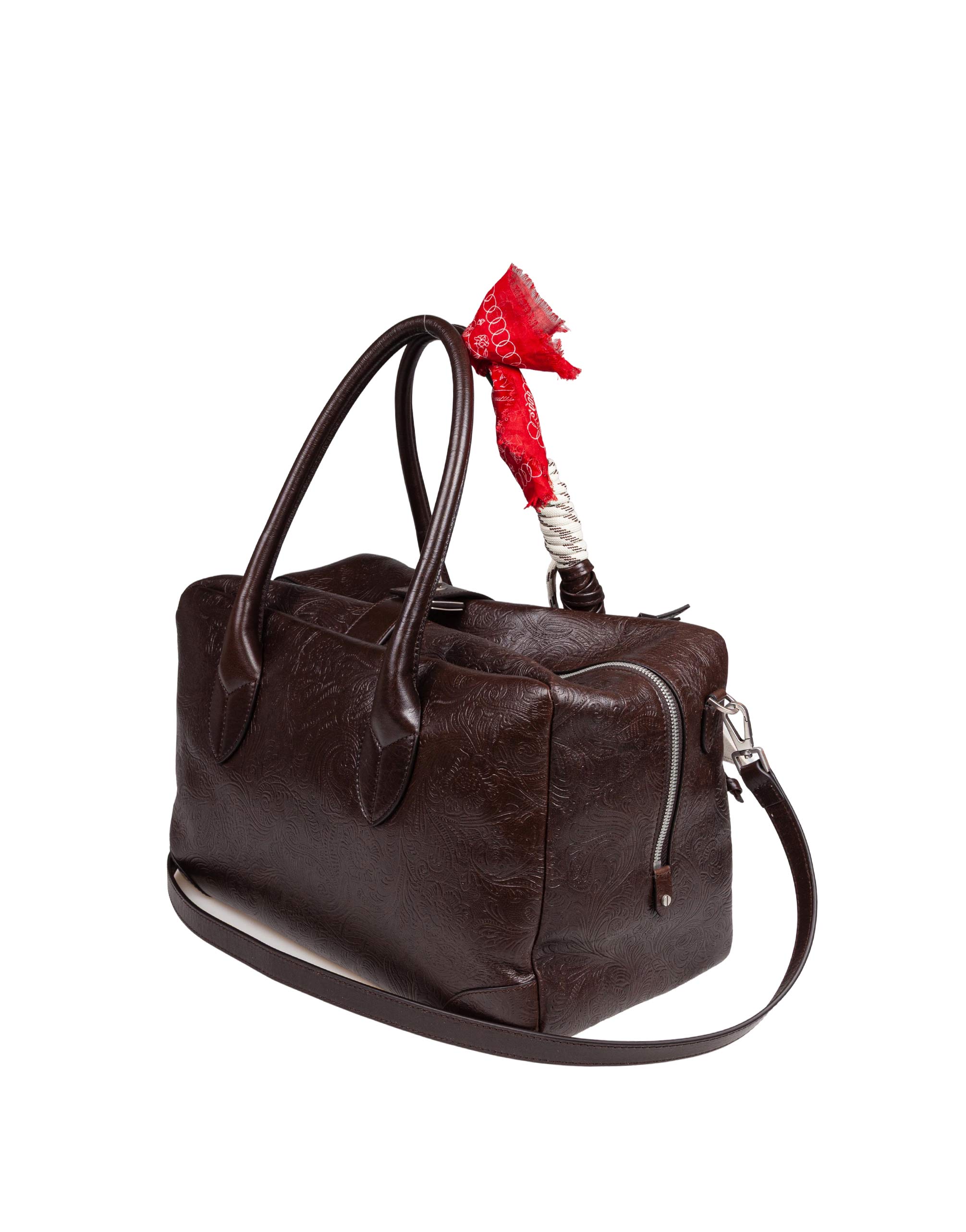 GOLDEN GOOSE BORSA A MANO VITA MEDIUM IN PELLE MOGANO