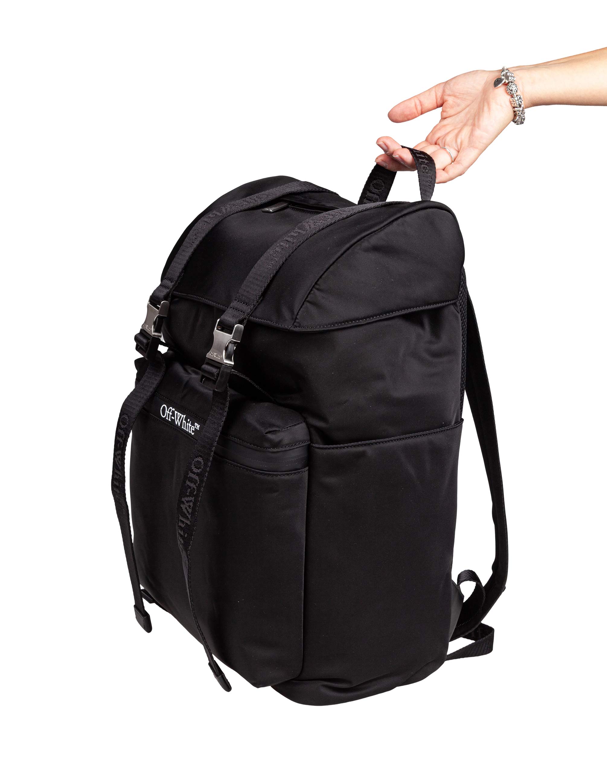 OFF-WHITE BLACK NYLON BACKPACK