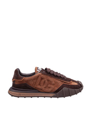 DOLCE & GABBANA SNEAKERS ATHLETIC IN CAMOSCIO MARRONE
