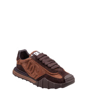 DOLCE & GABBANA SNEAKERS ATHLETIC IN CAMOSCIO MARRONE