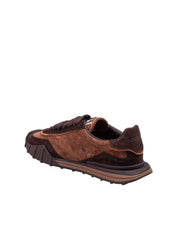 DOLCE & GABBANA SNEAKERS ATHLETIC IN CAMOSCIO MARRONE