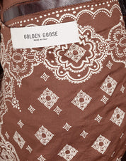 GOLDEN GOOSE BOMBER IN PELLE MARRONE SCURO