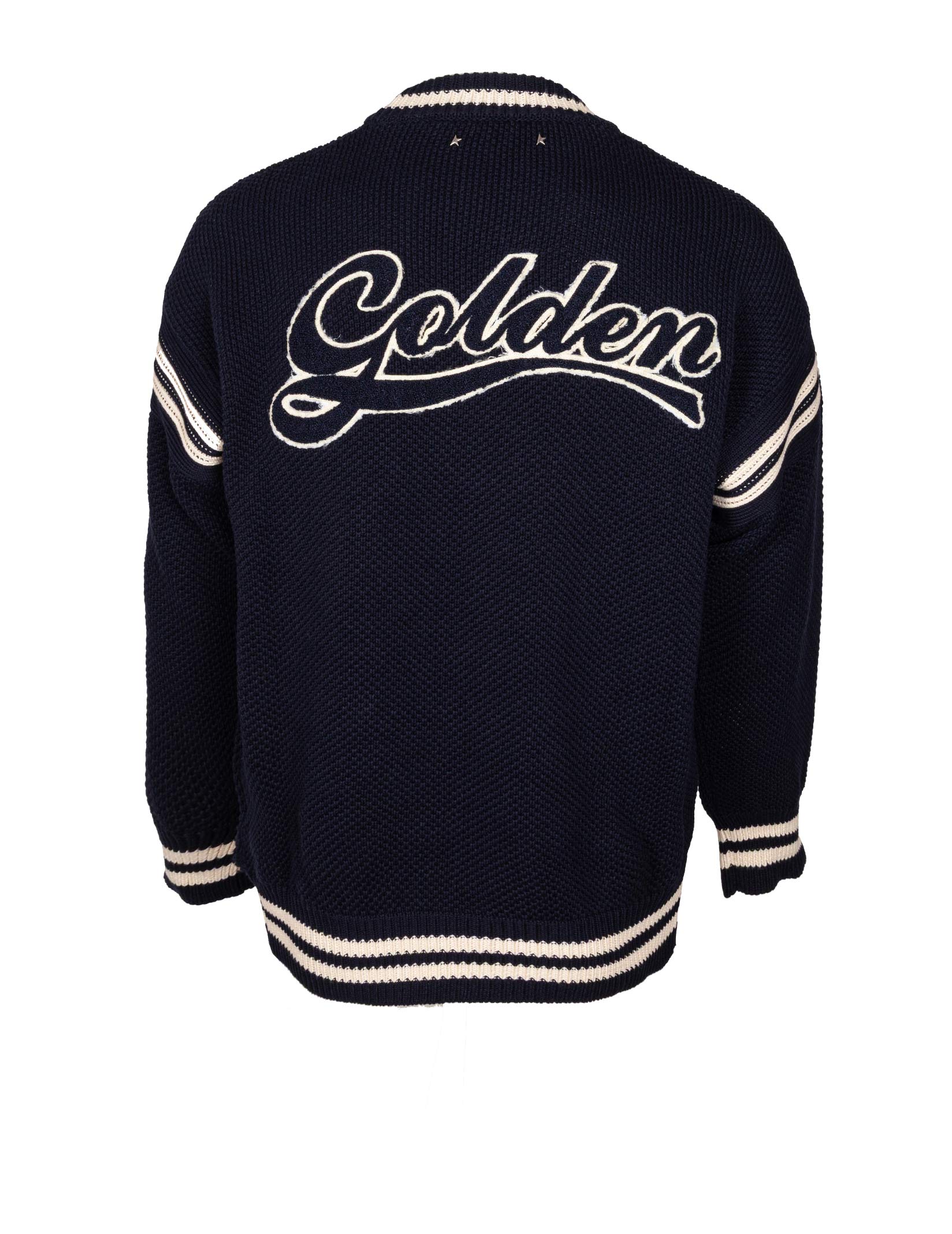 GOLDEN GOOSE MAGLIONE IN COTONE BLU