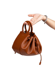FERRAGAMO GANCIO LEATHER TOP HANDLE BAG