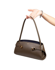 FERRAGAMO BORSA A SPALLA HUG IN PELLE OLIVA