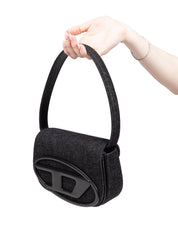 DIESEL BORSA A SPALLA 1DR IN DENIM NERO