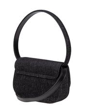 DIESEL BORSA A SPALLA 1DR IN DENIM NERO