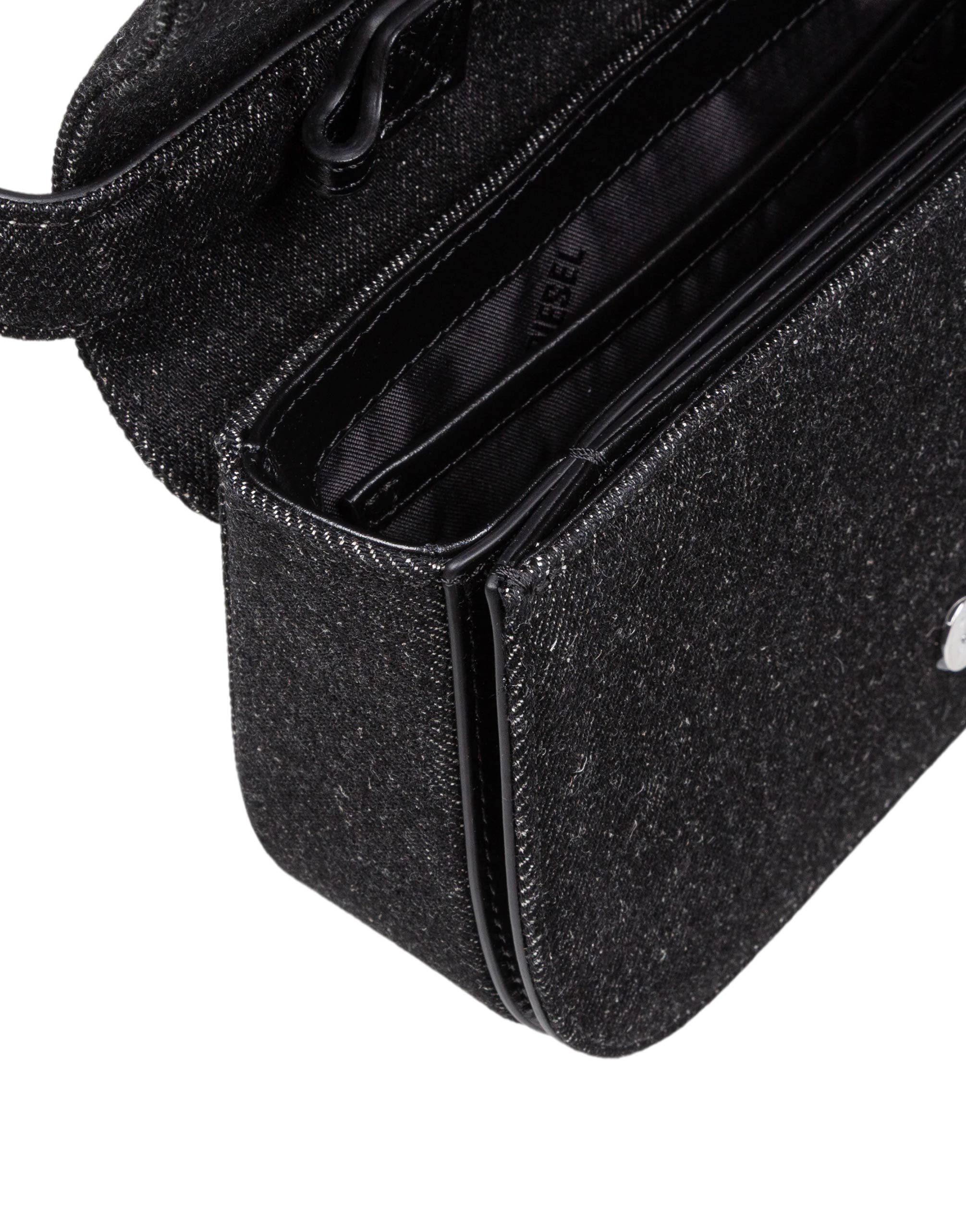 DIESEL BORSA A SPALLA 1DR IN DENIM NERO