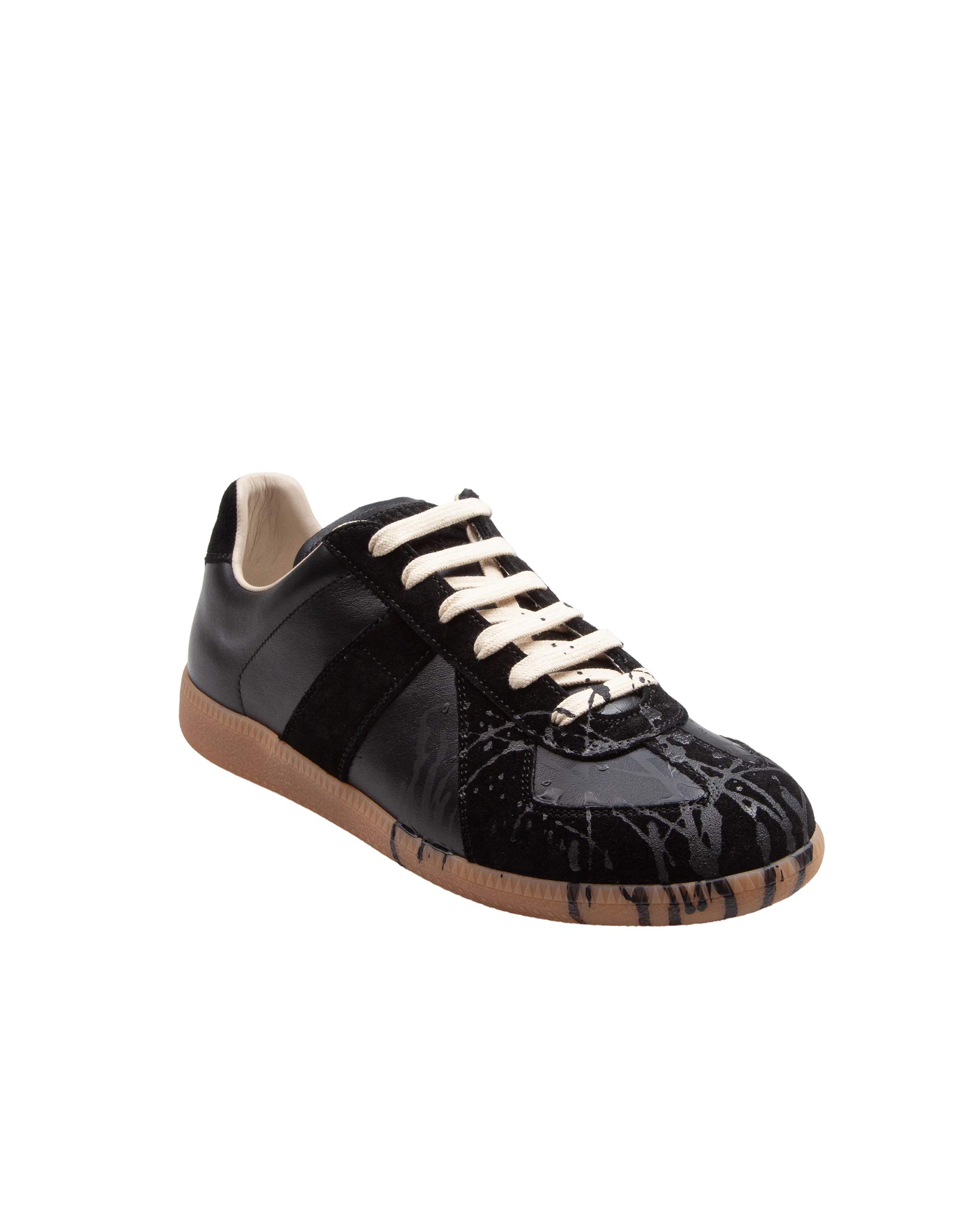MAISON MARGIELA SNEAKERS REPLICA NERA CON DETTAGLI IN CONTRASTO