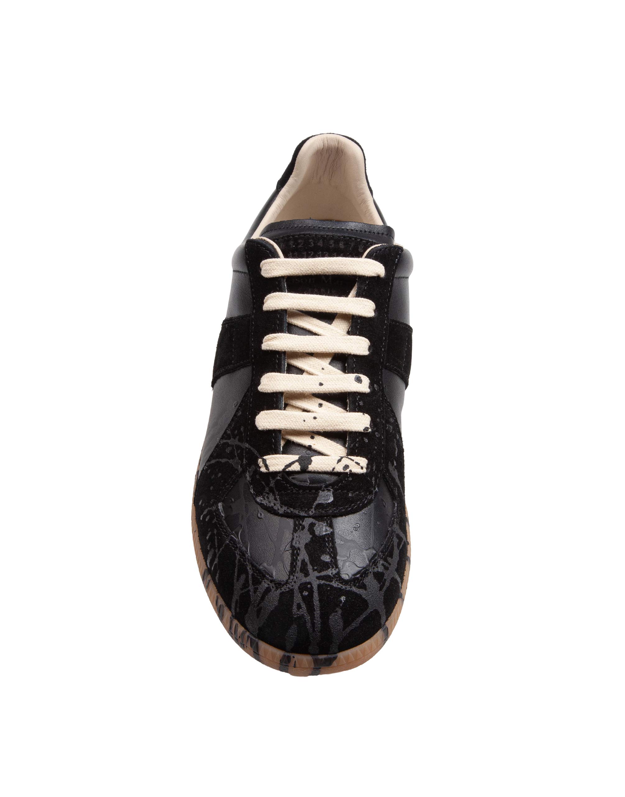 MAISON MARGIELA SNEAKERS REPLICA NERA CON DETTAGLI IN CONTRASTO