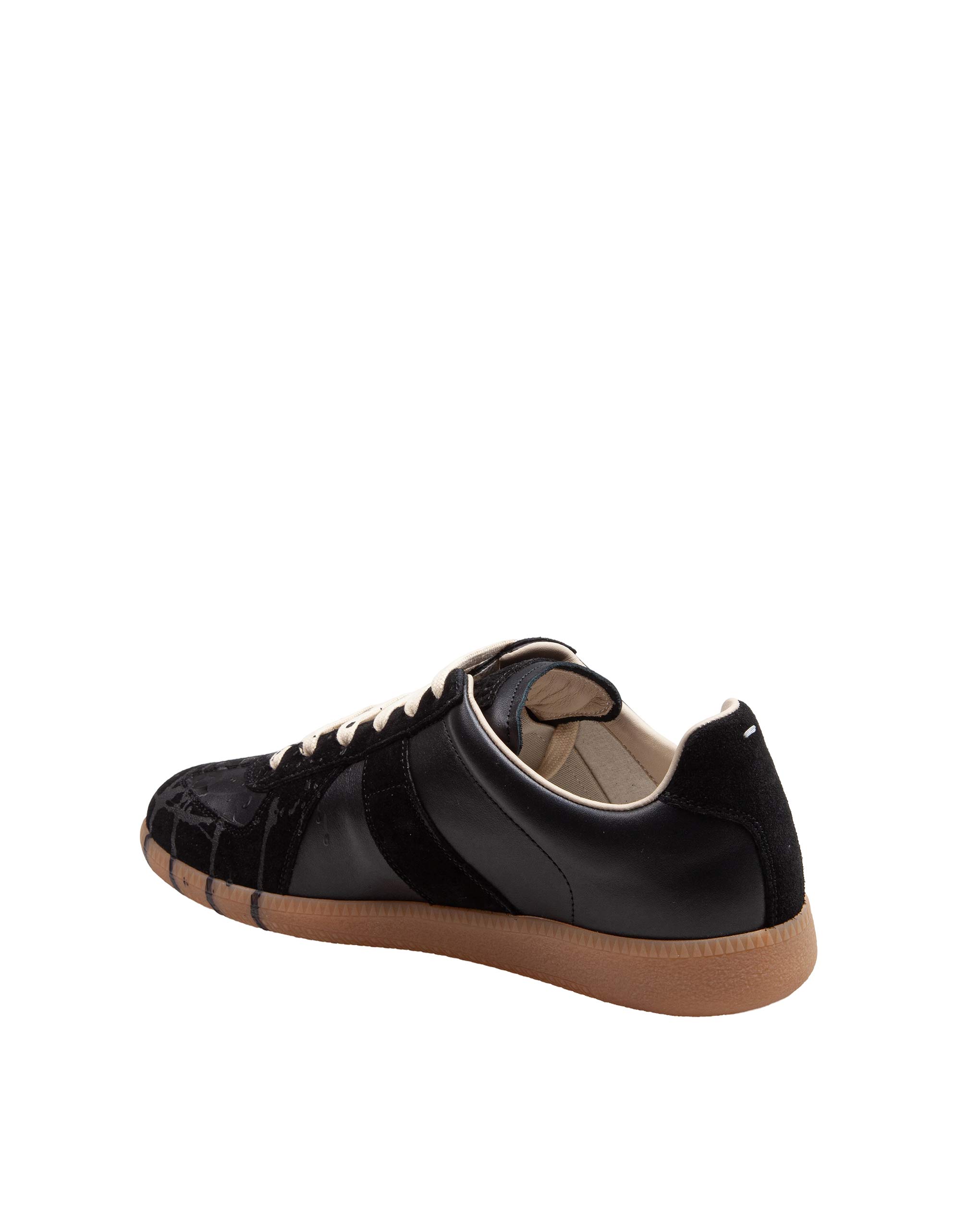 MAISON MARGIELA SNEAKERS REPLICA NERA CON DETTAGLI IN CONTRASTO