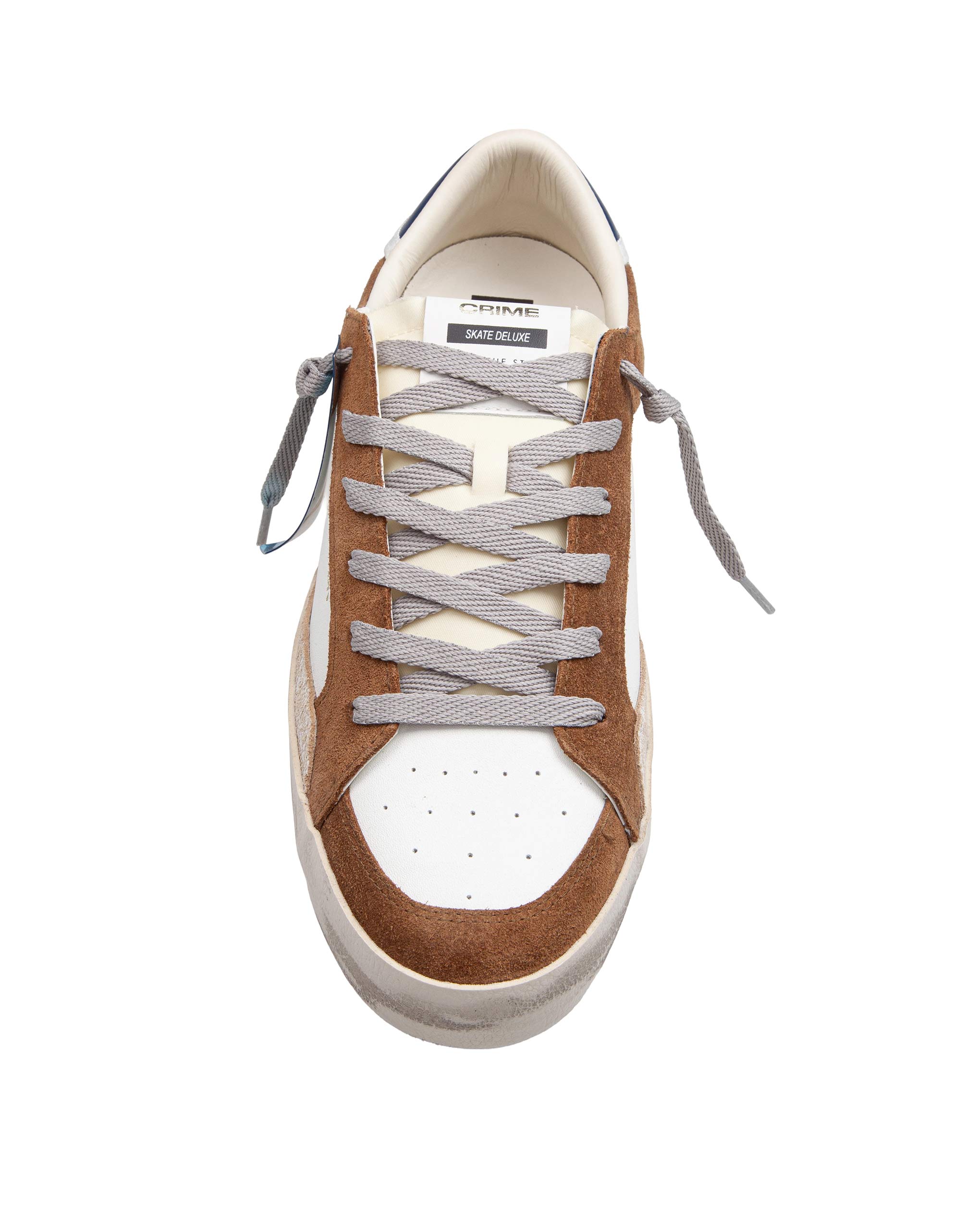 CRIME SK8 DELUXE LEATHER AND SUEDE SNEAKERS IN TAN
