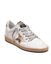 GOLDEN GOOSE SNEAKERS BALLSTAR IN PELLE COLORE BIANCO E ORO