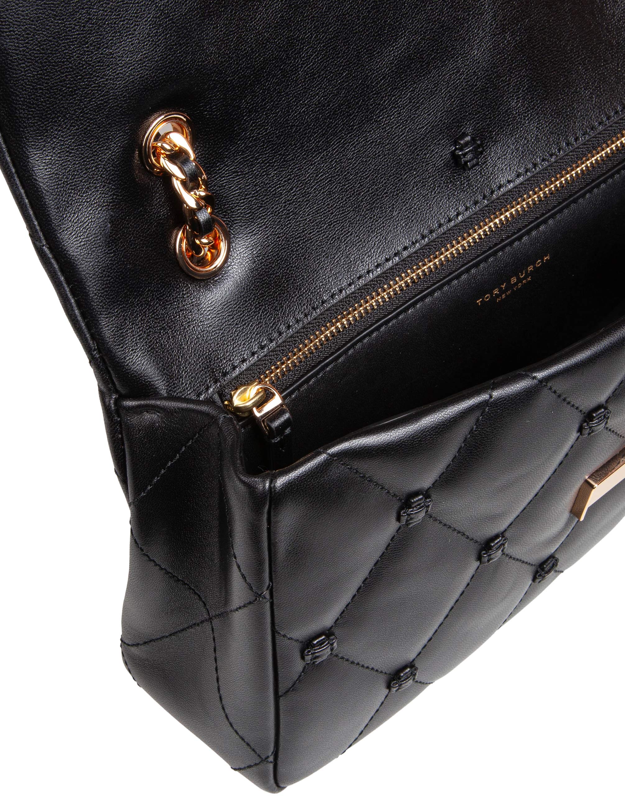 TORY BURCH SPANNA BUNNY KNOT QUILTED LEATHER BAG