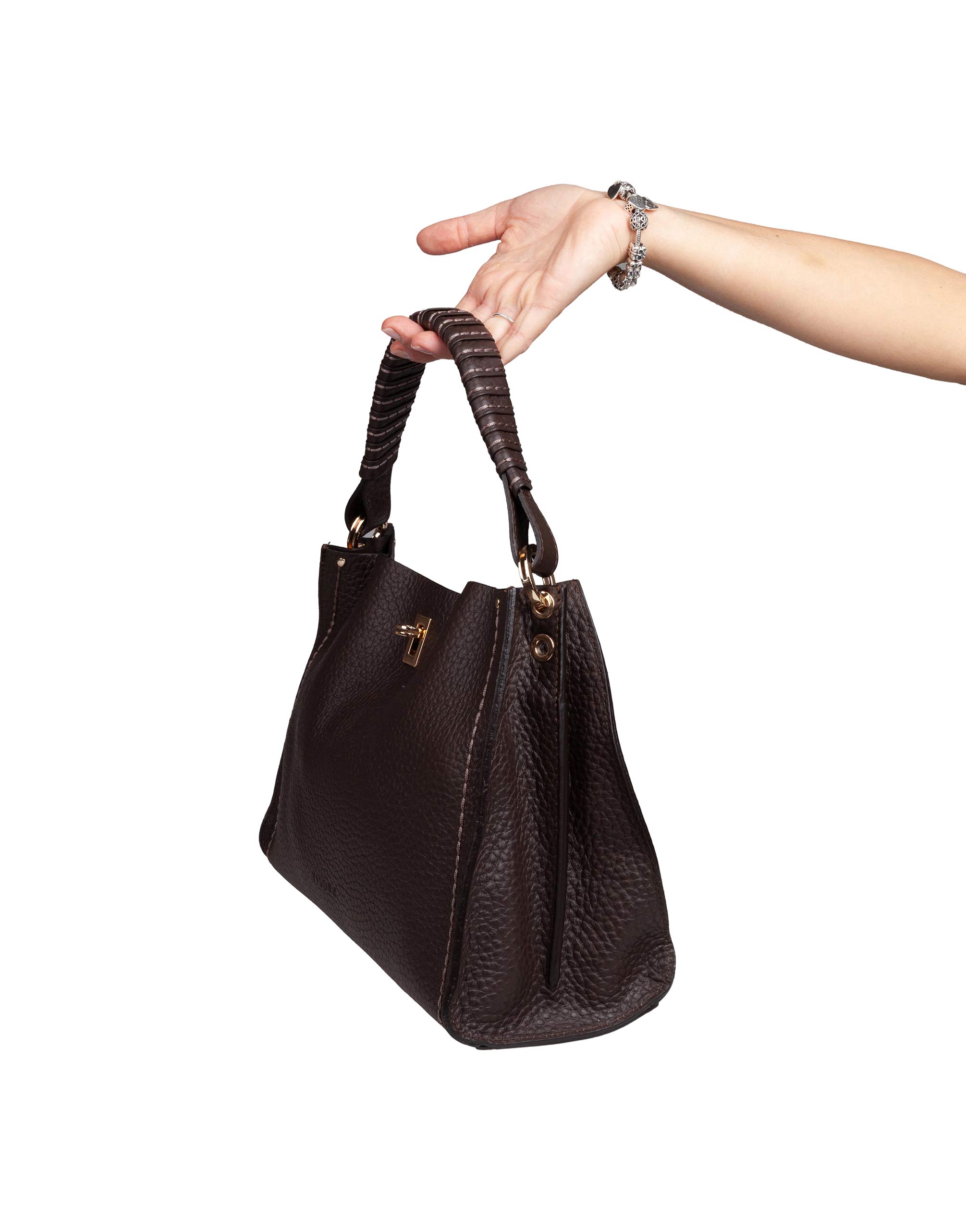 VISONA BORSA A MANO MIA IN PELLE T.MORO