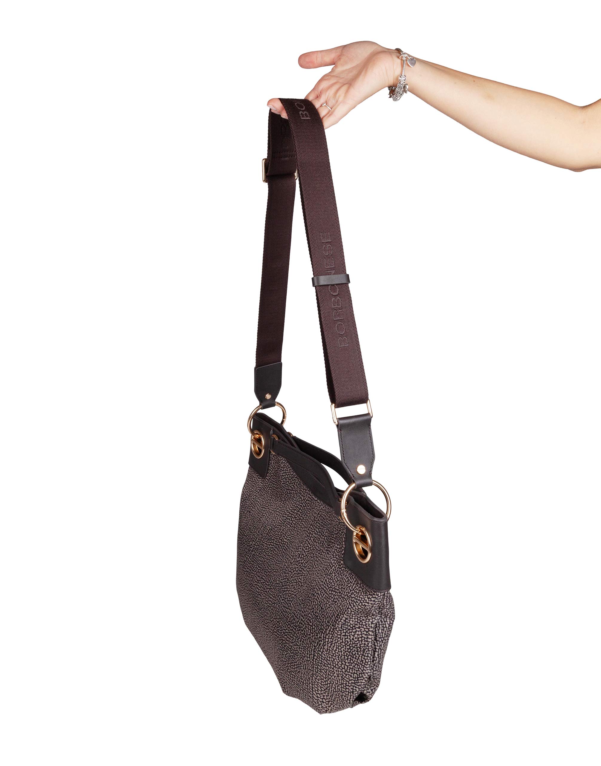 BORBONESE BORSA A MANO LONDON M IN TESSUTO OP