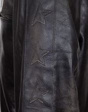 GOLDEN GOOSE GIACCA BIKER IN PELLE NERA