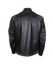 GOLDEN GOOSE GIACCA BIKER IN PELLE NERA