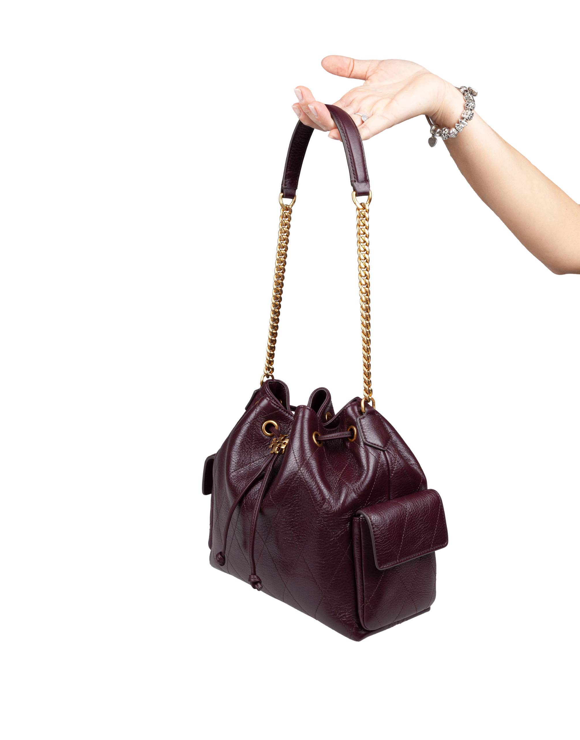 TORY BURCH BORSA SECCHIELLO CHARLIE QUILTED BORDEAUX