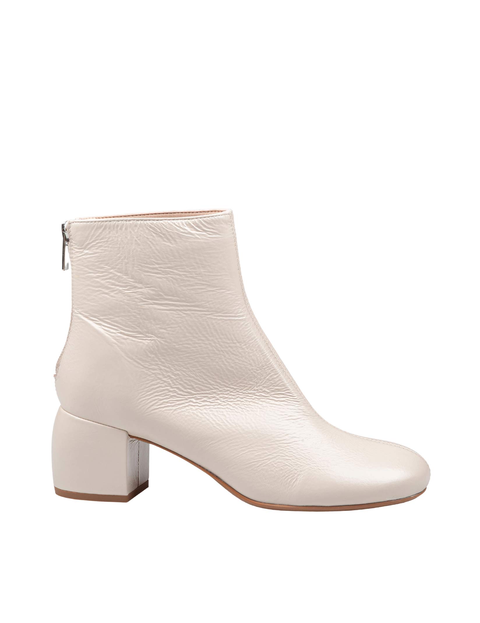 AGL BOOTIE BLOWY TRONCHETTO IN PELLE COLORE GESSO