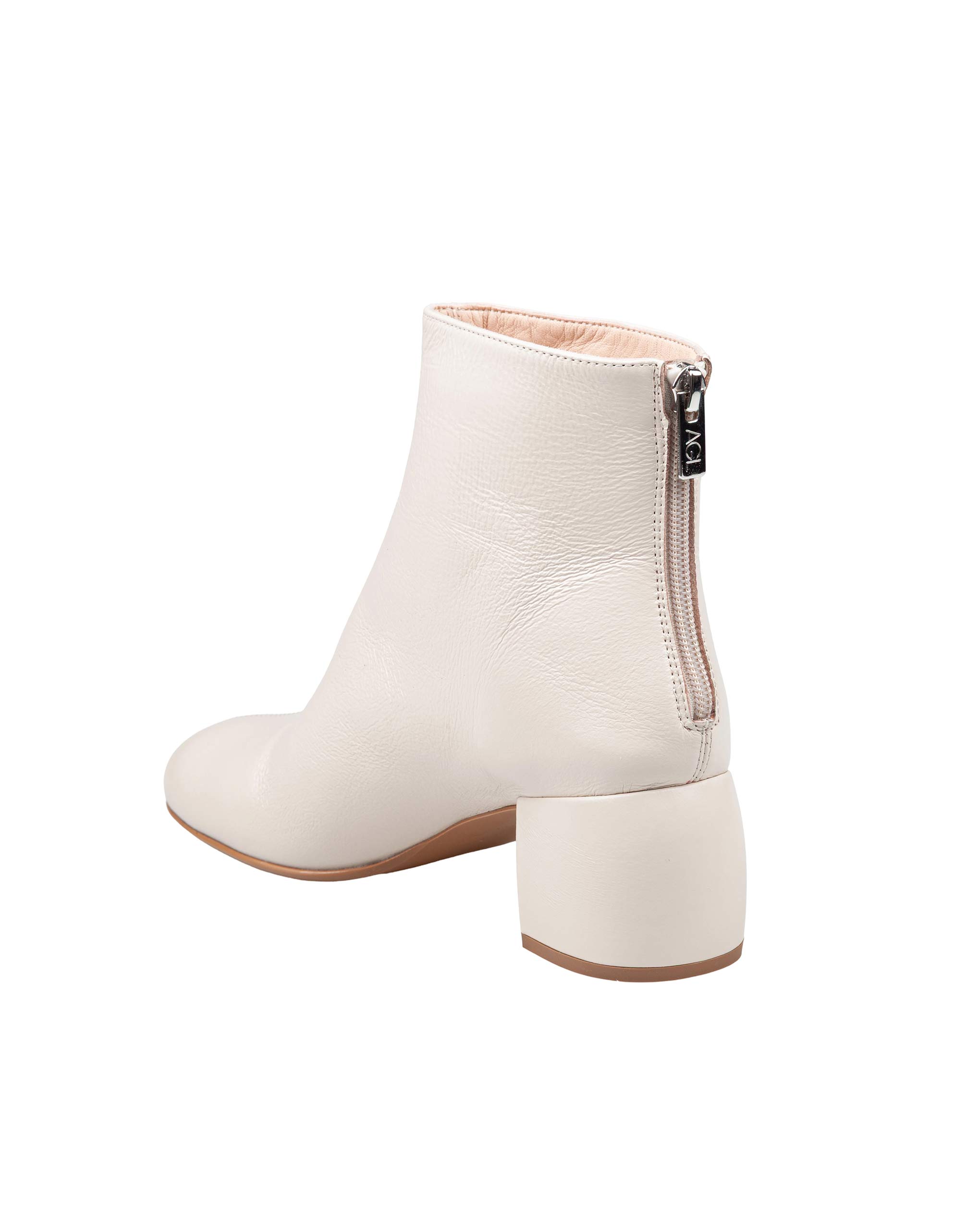 AGL BOOTIE BLOWY TRONCHETTO IN PELLE COLORE GESSO