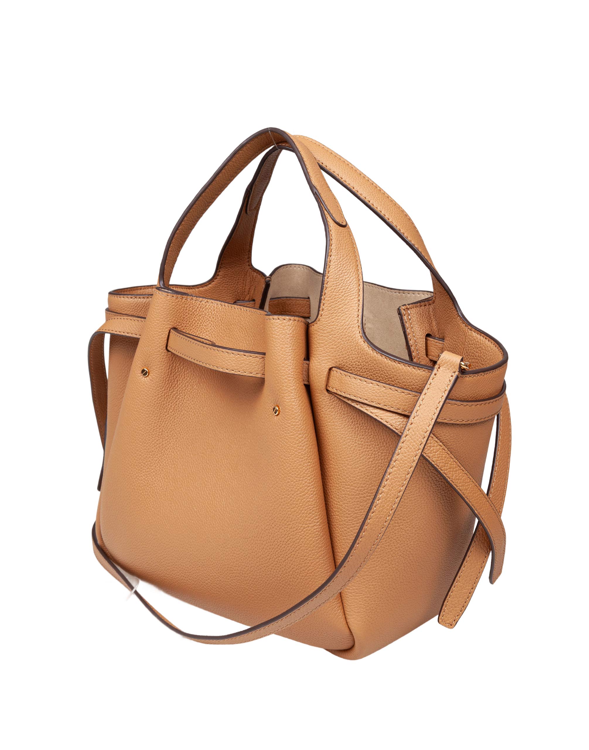 TORY BURCH ROMY TOTE BAG IN TIRAMISU LEATHER