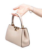 TORY BURCH ELEANOR SOFT MINI SATCHEL IN PELLE STONE
