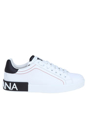 DOLCE & GABBANA PORTOFINO SNEAKERS IN WHITE LEATHER
