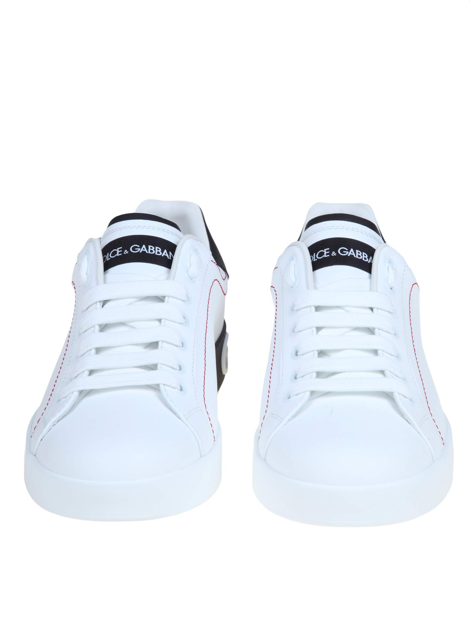 DOLCE & GABBANA PORTOFINO SNEAKERS IN WHITE LEATHER