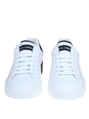 DOLCE & GABBANA PORTOFINO SNEAKERS IN WHITE LEATHER