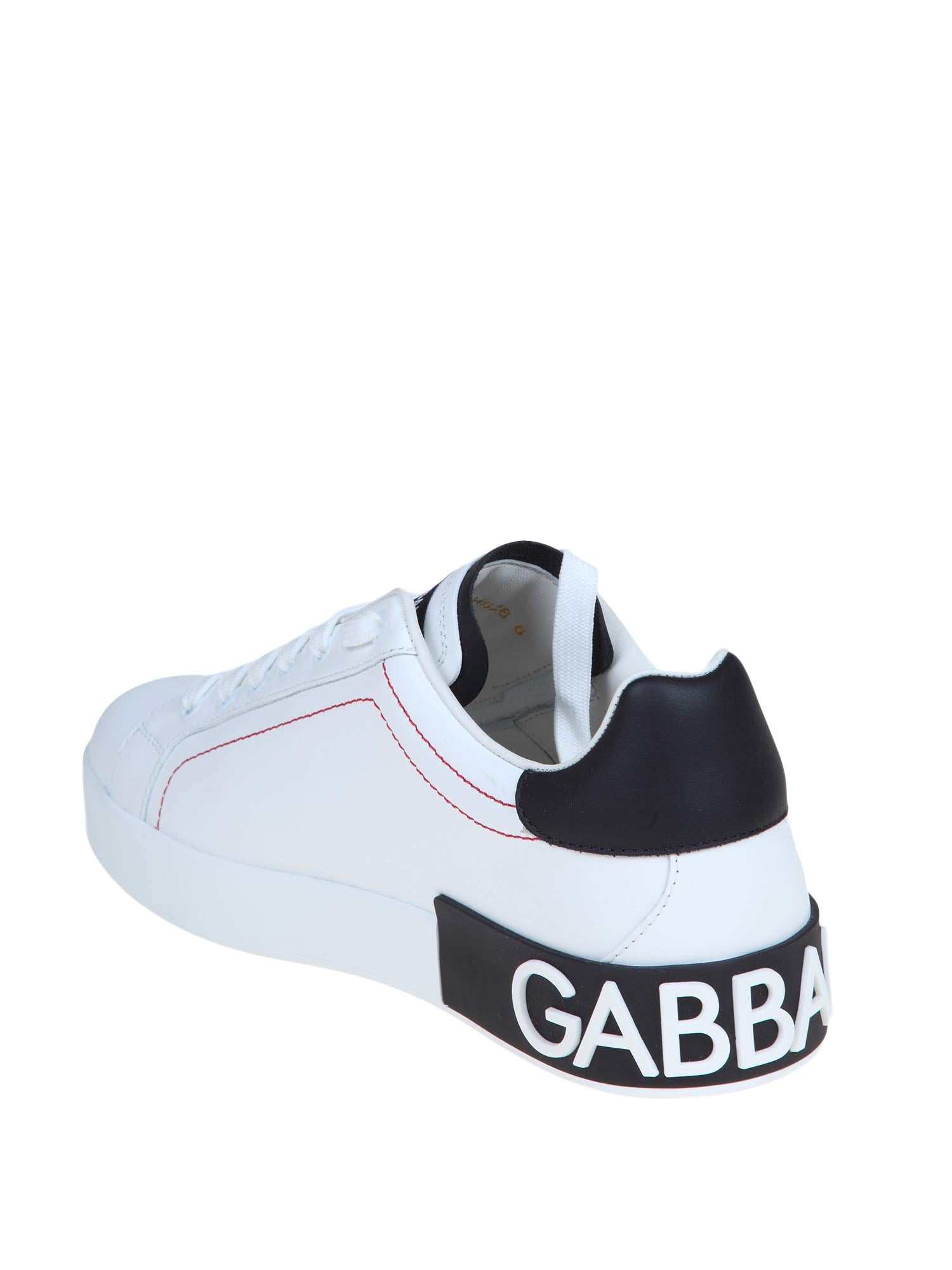 DOLCE & GABBANA PORTOFINO SNEAKERS IN WHITE LEATHER