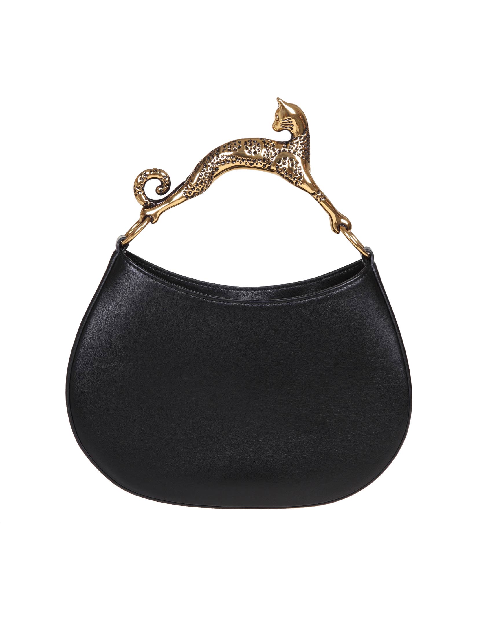 LANVIN BORSA HOBO CAT IN PELLE COLORE NERO